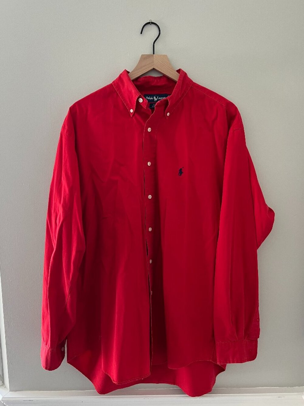 Ralph Lauren Blake 100% Cotton Red Button Down Shirt